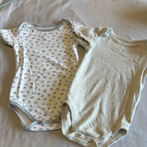 Snugabye - Alphabet Print and Gray Kids One Piece 2-piece Set